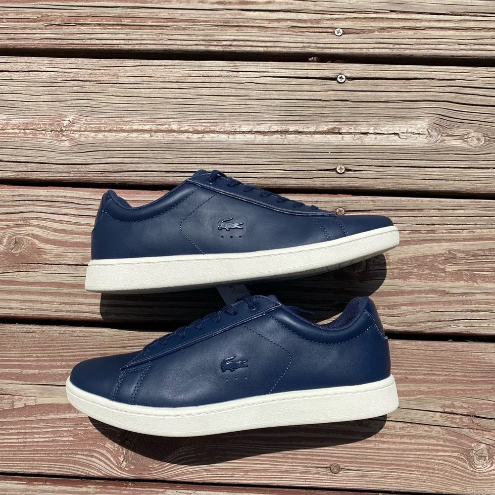 NWT Lacoste Low-Top Casual Minimalist Sneakers Navy Blue Size 9